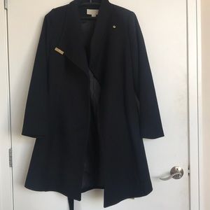 Wool-Blend Wrap Coat